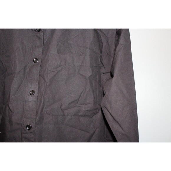 MATE THE LABEL 100% Organic Cotton Poplin Button Down Shirt Long Sleeve M BLACK - Picture 7 of 7